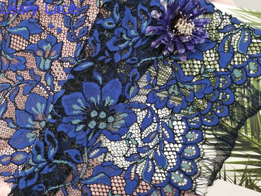 100 Yards Blue Eyelash Corded Lace Fabric Home Textile Fabric Scallop Edge Mesh