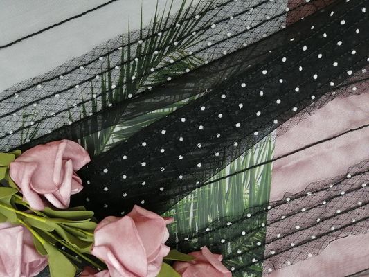 Flocked Polka Dot Mesh Fabric