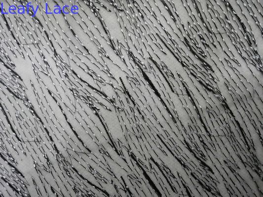 Tulle Mesh Lurex Metallic Sequin Embroidery Fabric