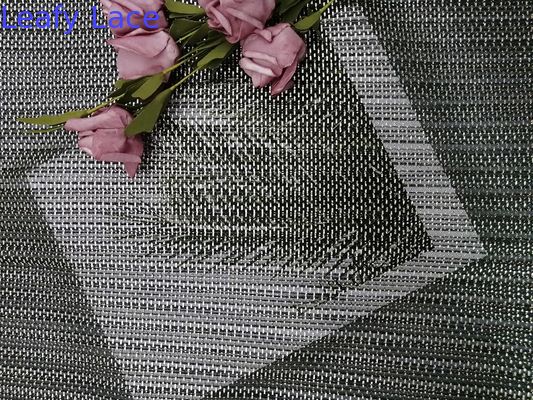 Pleated Tulle Foil Printed Black Glitter Mesh Fabric For Lady Evening Dress