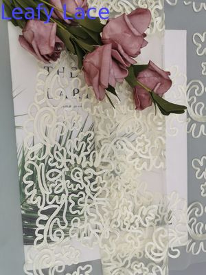 Ivory Poly Embroidery Crochet Lace Fabric For Girl Dress