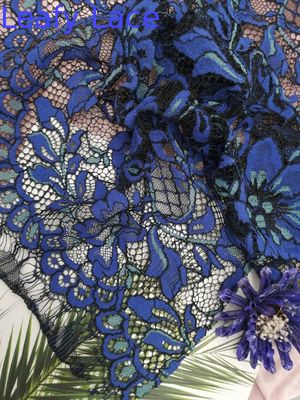 100 Yards Blue Eyelash Corded Lace Fabric Home Textile Fabric Scallop Edge Mesh