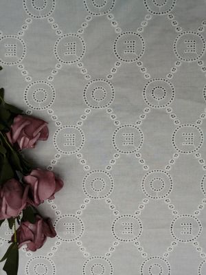 Letter Pattern Lace Embroidered Eyelet Fabric Baby Dress Cloth