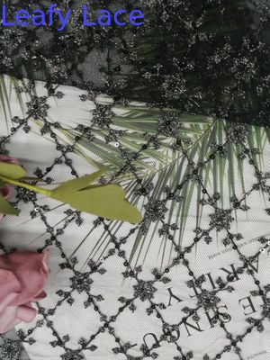 ODM Tulle Mesh Sequin Embroidered Fabric For Bedding Articles