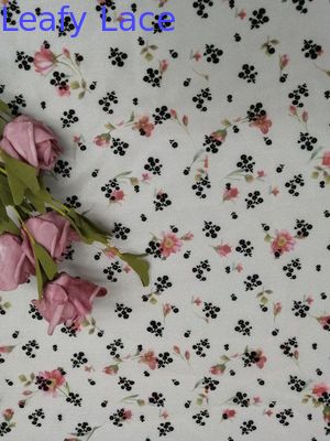 Printed Tulle Lace Flocked Mesh Fabric For Bedding Articles