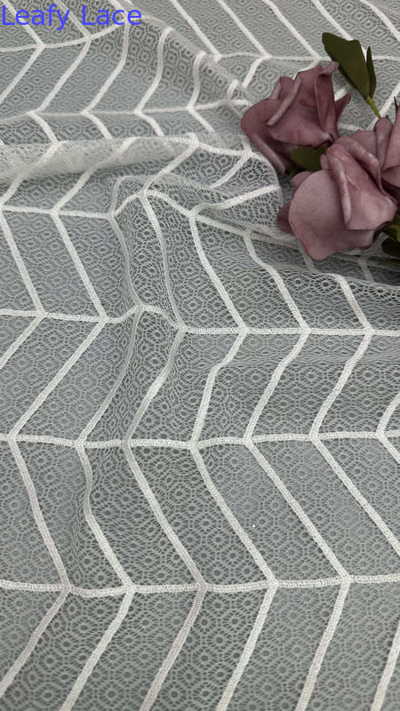 French Tulle Lace With Embroidered Spider Web Mesh Sheer Elegance With Subtle Shine