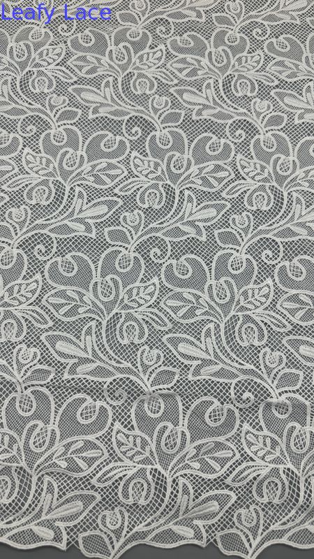 Embroidered Lace Fabric Hollow-up Floral Customized Design Soure Factory Producing