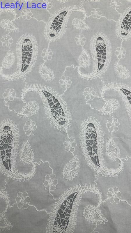 White Embroidered Guipure Lace Fabric Luxary Special Design Brand For Wedding Dresses