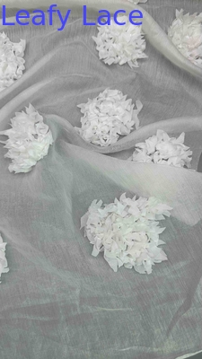 3D Laser Out Rose Fancy Fabric By The Yard warna bordir kain wanita gaun untuk merek pakaian