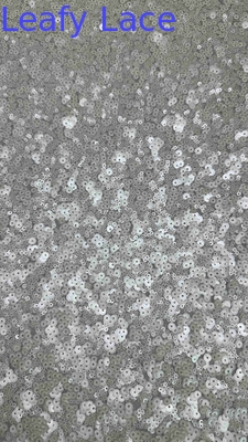51 Inch Ivory Warna Berkualitas Tinggi Lingkaran Manik Sequin Jaring bordir renda Pakaian Kain Untuk Pakaian Malam
