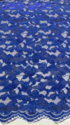 Warna Biru Cahaya Chenille Benang Bunga Scalloped Edge renda Kain Oleh The Yard Gaun Untuk Fashion