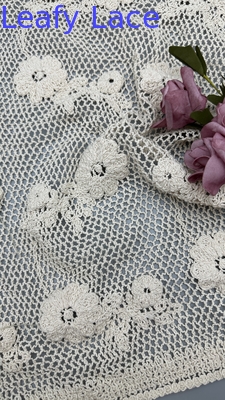 Ramah Lingkungan 100% Kotak Crochet bordir renda kain dengan pola bunga lembut dan nyaman