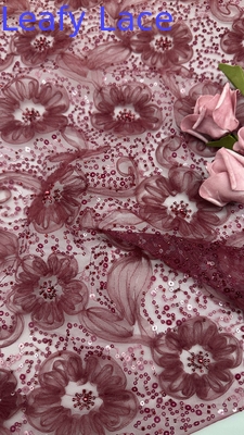 Koleksi baru mewah elegan dan tahan lama bunga Sequin renda kain untuk acara pernikahan dan ulang tahun