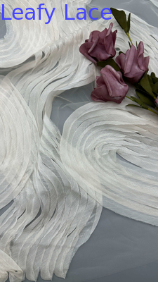 Kain pleated putih mewah tahan lama dan elegan Kain bordir pleated mewah Pernikahan Ulang tahun