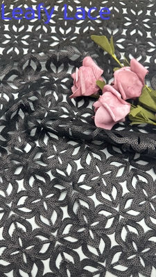 Hollow Out Sequin Embroidery Metal Fabric tahan lama dan elegan Sequin untuk gaun pesta pernikahan