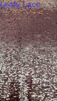 Perhiasan mewah 100% poliester berdaun Sequin bordir kain bersinar Sequin kain