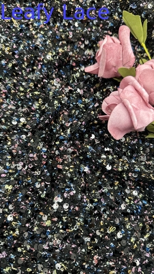 Kain renda logam Sequin bordir kain warna yang disesuaikan
