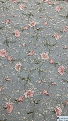 100% katun bordir renda kain bunga elegan bordir kain untuk pesta gaun