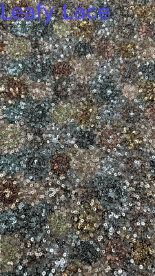 Berwarna-warni 100% gaya poliester Sequin kain bordir Untuk gaun fashion show