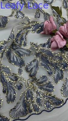 Kain renda logam berkualitas tinggi elegant pernikahan 60 yard kain bordir