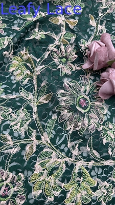 Custom Broderie renda kain elegan 3D bunga bordir mewah 100% kapas