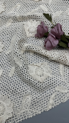 Kain renda sequin berdaun bordir berkualitas tinggi untuk gaun pesta