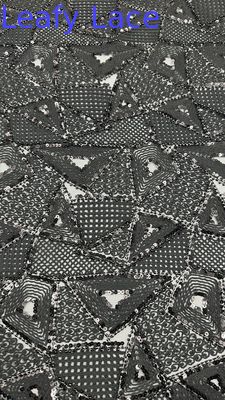 Daun 3D Bunga renda kain bordir kain elegan dan bernafas Sequin renda kain mewah kain kesempatan
