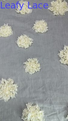 Kain Tulle Rantai Daun Kain renda bordir Bunga Bernafas Rantai Daun Untuk Kostum
