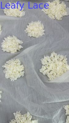 Kain Tulle Rantai Daun Kain renda bordir Bunga Bernafas Rantai Daun Untuk Kostum