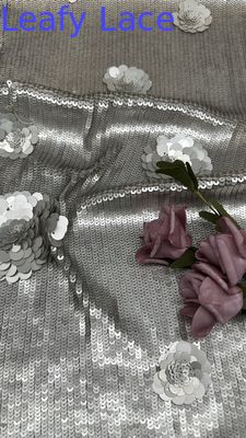 Kain bordir Sequin Mewah 100% Polyester Kain Malam