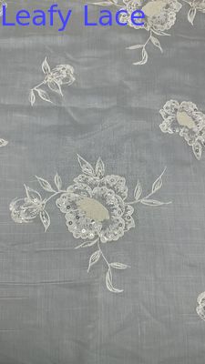 3D Flower Tulle Mesh Fabric Breathe Mesh Lace Fabric Leafy Sequin Fabric