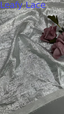 Tulle Mesh Lace Fabric pencahayaan 100% Polyester Leafy Mesh Lace Fabric