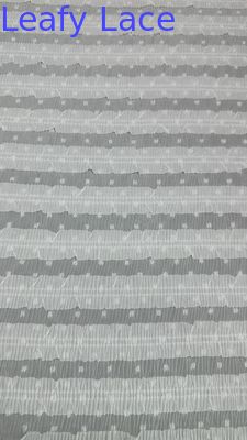 Kain renda pleated Mesh renda bernapas untuk gaun fashion kain daun mewah acara malam