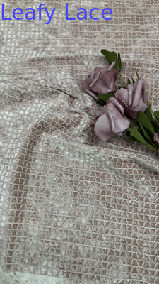 100% Polyester bordir Mesh Sequin renda Kain Holow-up elegan renda Fabic