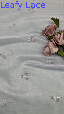 Tulle Mesh Fabric Sequin Metallic Koleksi Baru untuk Pakaian Gaun