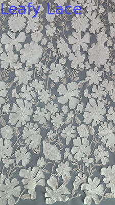 Elegant Flower Lace Mesh Ground for Dressmaking Gowns Lembut Ringan