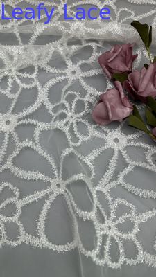 Flocked Mesh Kain renda gaya logam untuk gaun bernapas kualitas tinggi untuk pesta