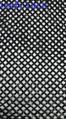 100% Polyester Semua Sequin Sequin Hitam Kain bordir Plaid Untuk AW Musim Untuk Gaun