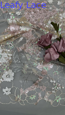Kain Jaring Bordir Manik-manik Payet Sulaman Bunga Kesempatan Elegan Cantik