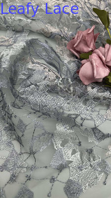 Renda Tulle Prancis dengan Jaring Renda Bordir Metalik untuk Pakaian Formal dan Malam yang Terinspirasi Couture