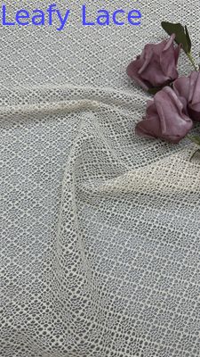 100% Katun Putih Renda Jaring Efek Berongga Untuk Gaun Malam Pernikahan Artistik