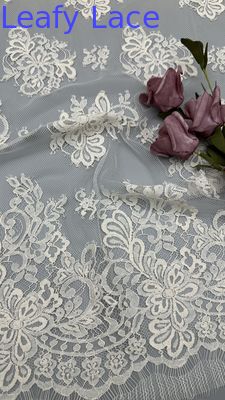 Kain renda bordir Tulle berkualitas tinggi dengan bunga halus untuk pakaian malam yang elegan