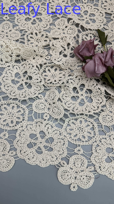 Kain renda bertali dan polyester kapas untuk gaun pengantin