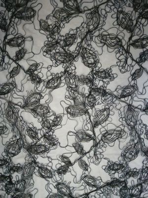 Bahan Lace Crochet Lace Nylon Poly Cord Hitam Untuk Gaun Pengantin