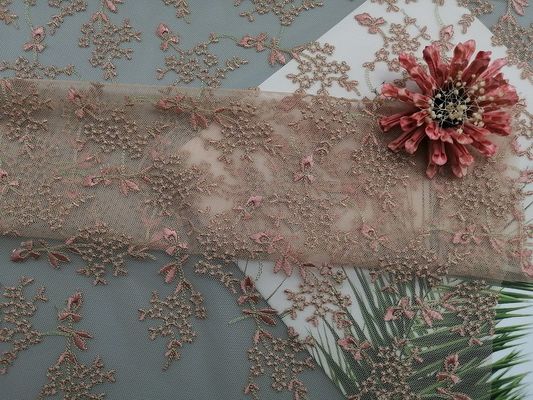 Kain Renda Bordir Berwarna Jaring Tulle Bunga Kecil Di Halaman
