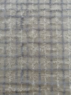 Kain Bordir Applique Lurex Geometris Biru 125CM