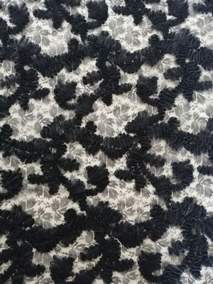 Kain Gaun Malam Kain Bordir Renda Bunga Hitam