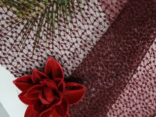 Artikel Tempat Tidur Jaring Kain Sulaman Anggur Merah Polka Dot Tulle