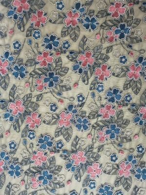 Kain Lurex Poliester Berwarna Lace 80 Yards Navy Pink