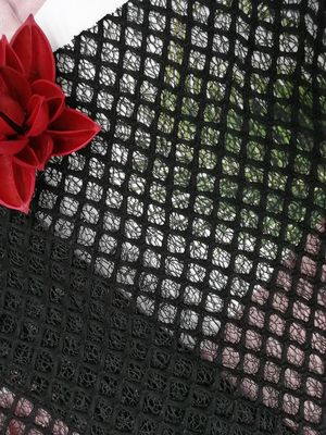 Black Diamond Pattern 60 Yards Bonded Tulle Mesh Fabric
